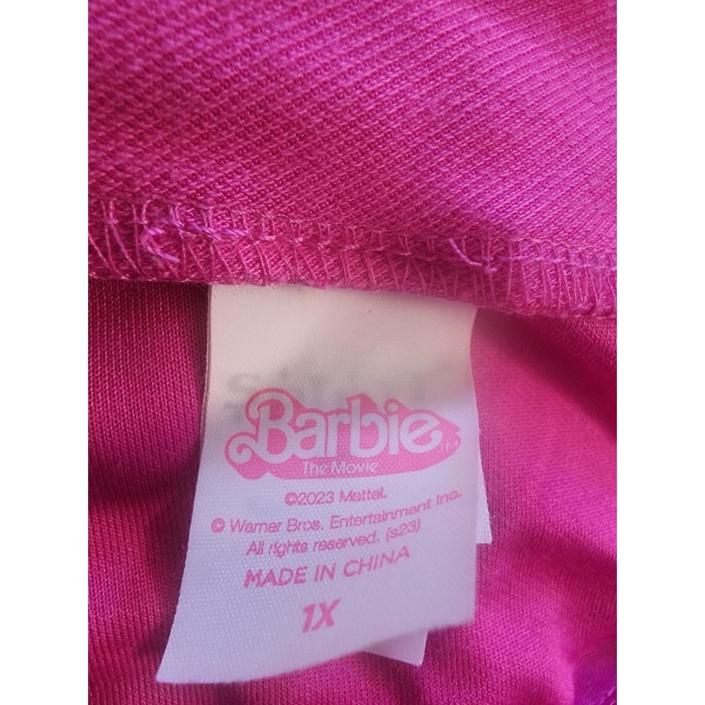 Barbie The Movie Western Cowgirl Costume Vest Flare Pants Set Pink Stars 1X - Picture 8 of 8